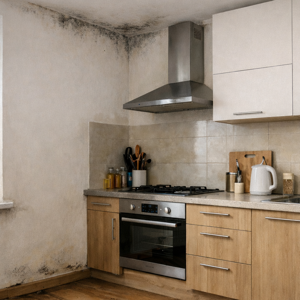 podłoga a wilgoć - wilgotna kuchnia