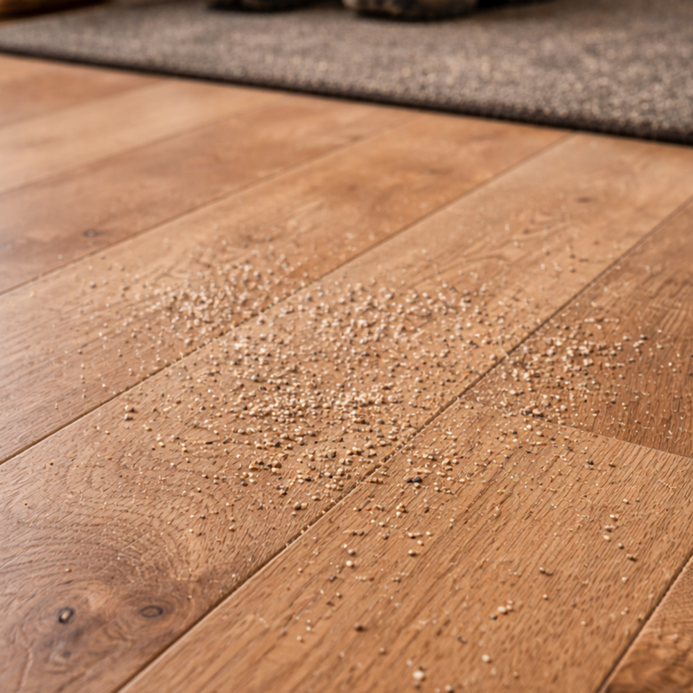 rysy na parkiecie - piasek przyczyną problemów