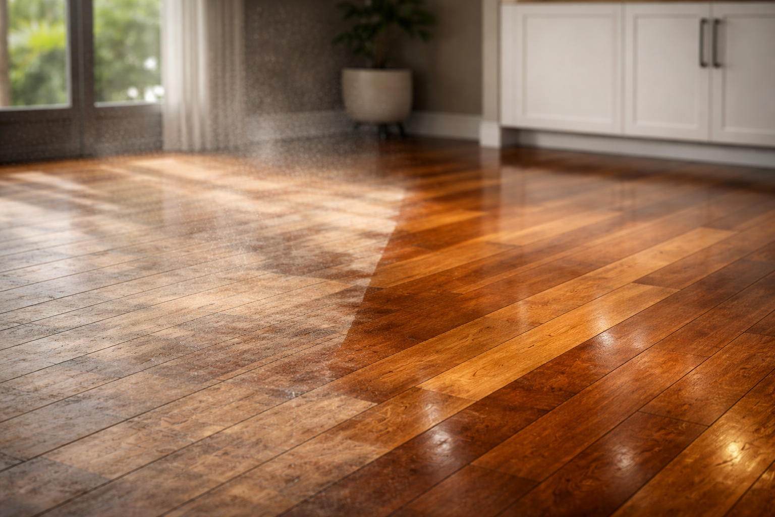 zniszczona podłoga - renowacja